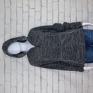 The North Face TKA Masonic Stria Hooded Long Sleeve Fleece Jacket in Gray/Black